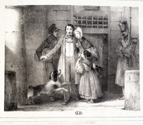 Uomo che lascia la prigione e si riunisce con la sua famiglia, c. 1830