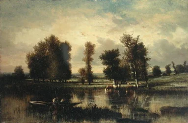 Barca sul bordo del fiume