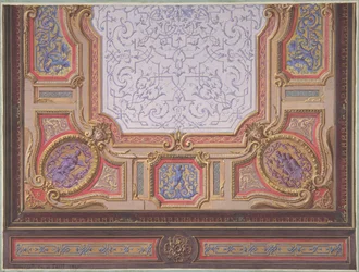 Progetto per il soffitto del Grand Salon, Hôtel Hope, 1867