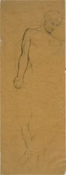 Studio di una figura drappeggiata in piedi