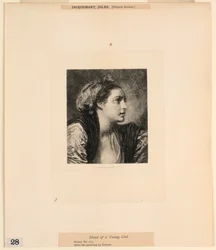 Testa di una giovane ragazza, da "Incisioni di quadri nel Metropolitan Museum, New York"