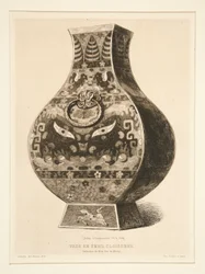 Vaso in smalto cloisonné