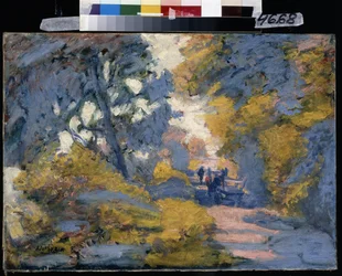 Strada soleggiata. Dipinto di Jules-Leon Flandrin