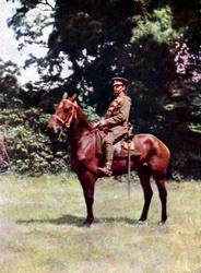 Cavaliere della cavalleria britannica durante la Battaglia della Marna a est di Parigi, settembre 1914
