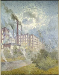 La fabbrica tessile "La Lys", 1913 circa (olio su tela)