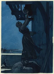 Illustrazione per le memorie di Casanova (litografia a colori)