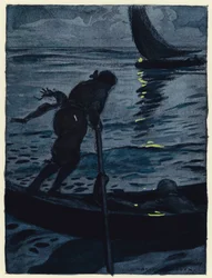 Illustrazione per le memorie di Casanova (litografia a colori)