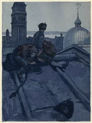 Illustrazione per le memorie di Casanova (litografia a colori)