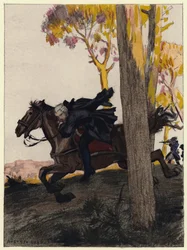 Illustrazione per le memorie di Casanova (litografia a colori)
