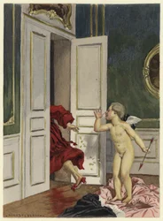 Illustrazione per le memorie di Casanova (litografia a colori)