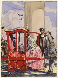 Illustrazione per le memorie di Casanova (litografia a colori)