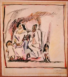 Madre, padre e tre bambini