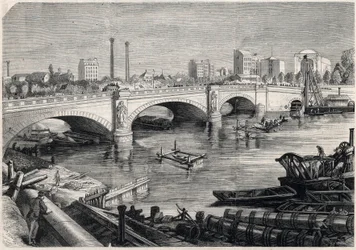 Trasformazioni di Parigi sotto il Secondo Impero, Haussmann Parigi: lavori intrapresi davanti al ponte dell