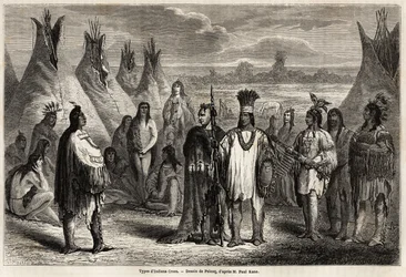 Tipi di indiani Crees del Canada