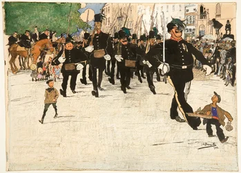 La parata della pattuglia di vigilanza a Gand
