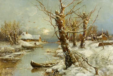 Paesaggio fluviale invernale