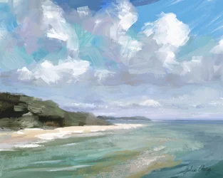 Scena tranquilla sulla spiaggia
