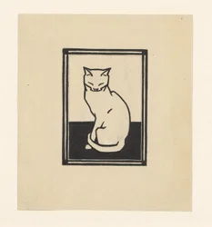 Gatto seduto con occhi chiusi