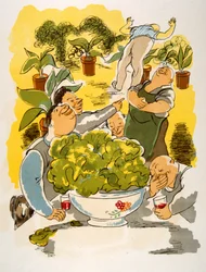 Illustrazione umoristica del vino 1946
