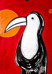 Tucano audace al tramonto