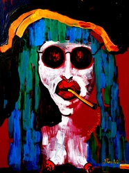 Ritratto di una donna affascinante che fuma