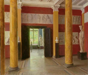 La sala delle colonne nella parte antica della Kunsthalle di Amburgo, 1928