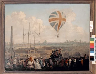 La seconda ascensione di Vincenzo Lunardi a Londra (olio su tela)