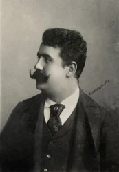 Ritratto del compositore italiano Ruggero Leoncavallo (foto)