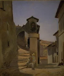 Scena di strada a Subiaco, Italia