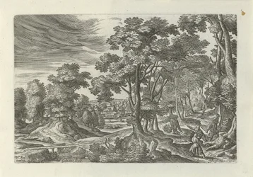 Paesaggio con assalto al viaggiatore