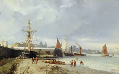 I moli sulla riva a Greenwich