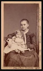 Ritratto di gruppo dei bambini Herman Henry Diebitsch, Marie e Josephine Josie