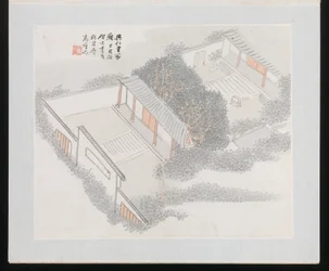 Dieci siti associati a Ruan Yuan, datato 1883 (album di dieci dipinti; inchiostro e colore su carta)