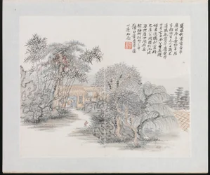 Dieci siti associati a Ruan Yuan, datato 1883 (album di dieci dipinti; inchiostro e colore su carta)