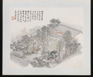Dieci siti associati a Ruan Yuan, datato 1883 (album di dieci dipinti; inchiostro e colore su carta)