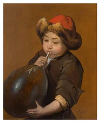 Ragazzo che soffia in una vescica, 1645-85 circa (olio su tela)