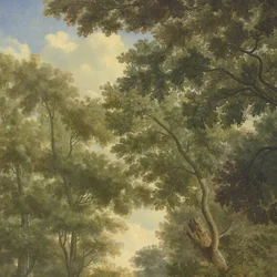 Paesaggio Arcadico, uno di una serie di dieci murali nella sala del giardino del piano principale della casa di Amsterdam Herengracht 524
