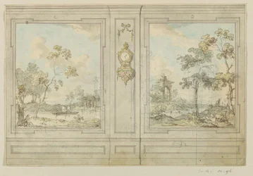 Disegno progettuale per una parete di una stanza