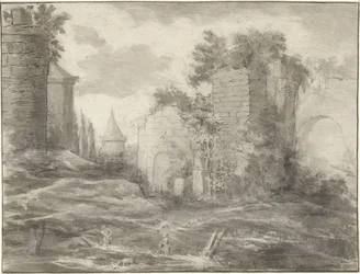 Paesaggio con rovine