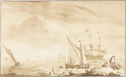 Nave da guerra sulla spiaggia