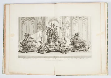 Progetto di scultura in argento di un grande centrotavola e due zuppiere, eseguito per il Duca di Kingston nel 1735, tavola 115 in Œuvre de Juste-Aurèle Meissonnier