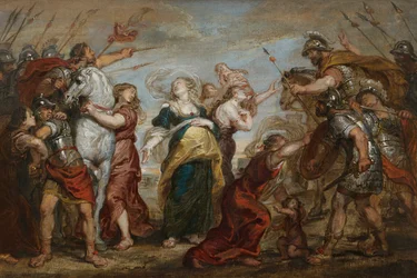 La riconciliazione dei Romani e dei Sabini, c. 1655-1656