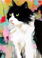 Ritratto di un gatto colorato