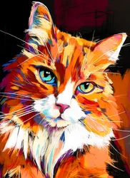 Ritratto di un gatto colorato