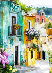 Gradini colorati della città