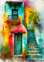Gradini colorati di una casa