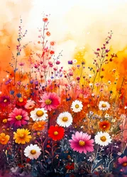 Campo di fiori selvatici dai colori vivaci