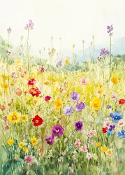 Campo di fiori selvatici dai colori vivaci