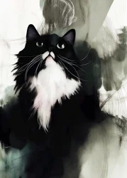 Il gatto in smoking curioso