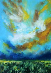 Cielo drammatico sopra il campo